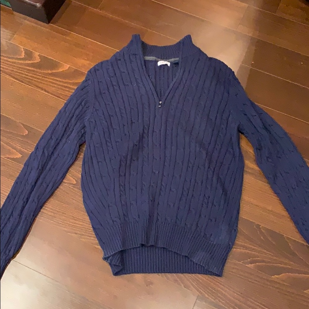Navy Collard Quarter Zip Sweater